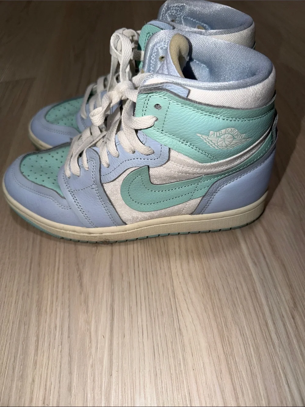 Kids Light Blue and Mint High-Top Sneakers